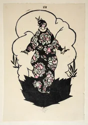 Diseño para un vestido, Placa 3, Libro 3, ilustración de 